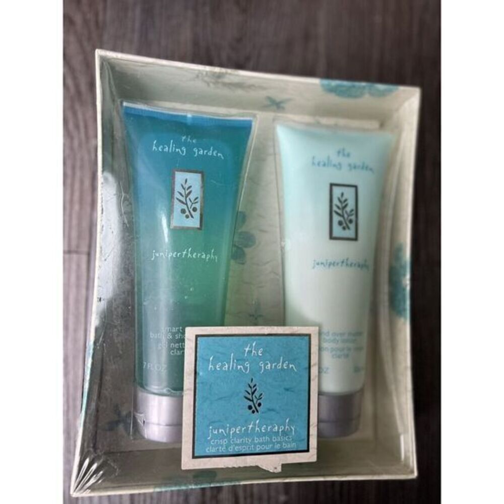 Healing Garden Body Wash Gel Lotion‎ Set Juniper Therapy New In  packaging
